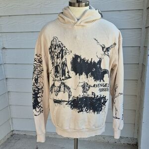 AVENGED SEVENFOLD Life is But A Dream Beige Black Cotton Mens L Hoodie Sweater